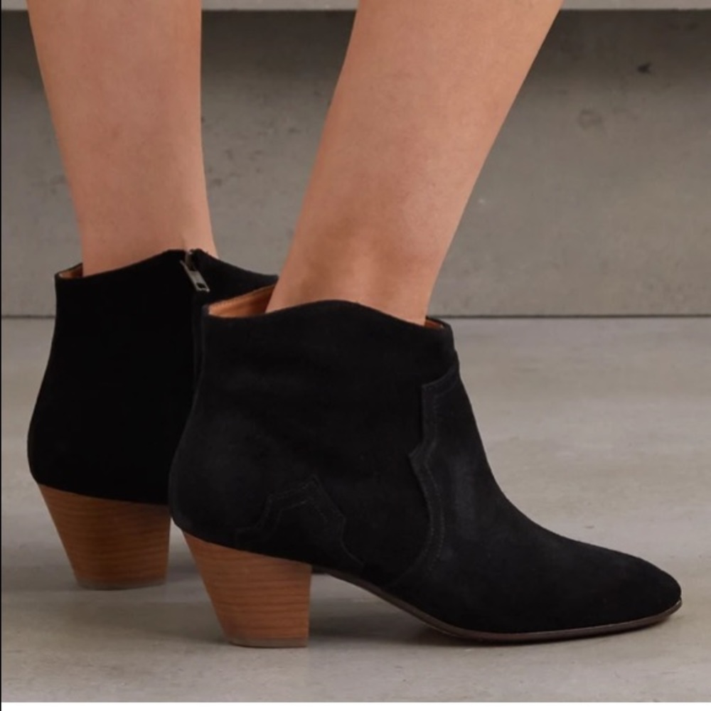 NWOT Isabel Marant Etoile Black Decker Western Ankle Boot - size US 7 / EU 37